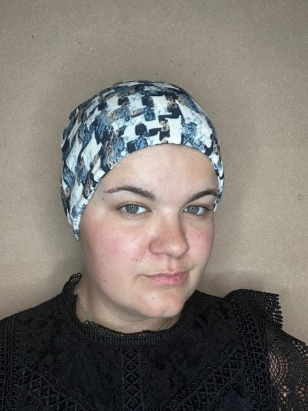 Muts-Chemo muts / Alopecia Blauw print